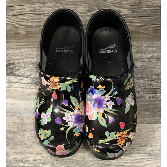 Dansko Shoes - dansko 38 Bright Floral Print  EUC  Nursing Clogs